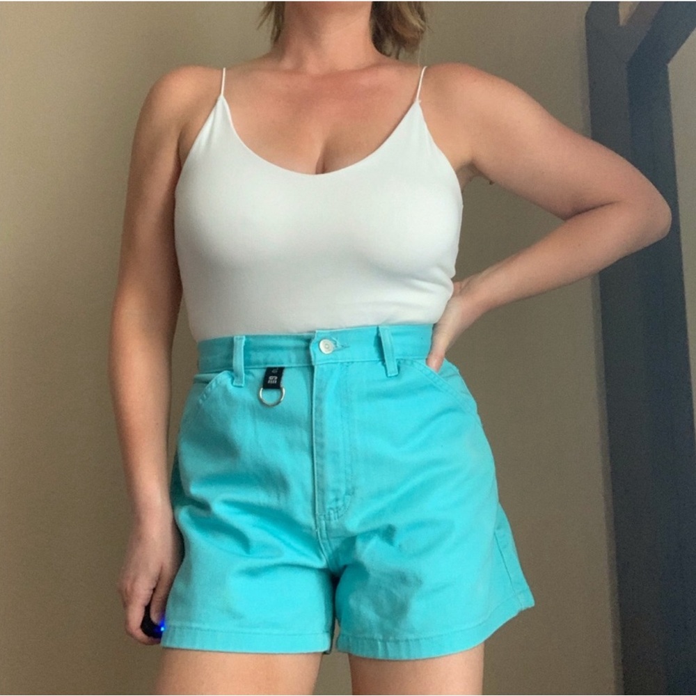 Vintage High Waisted Gitano Aqua Blue Denim Shorts